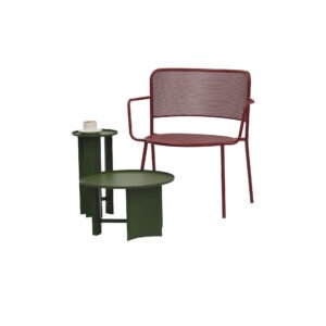 Chaises sans accoudoirs en acier à lattes, chaises minimalistes en corde Olefin, meubles d'extérieur en corde, chaise en fibre de polyoléfine, chaise de patio minimaliste