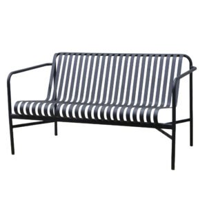 Banc d'extérieur en métal avec accoudoirs