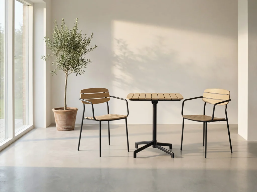 Mesh Patio Coffee Chairs and Table