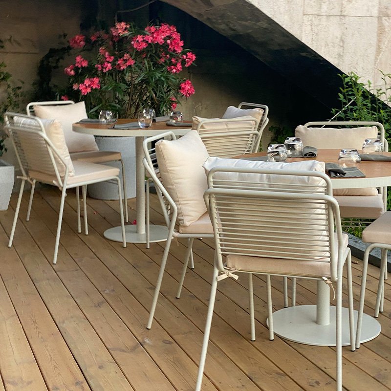 Silla de comedor de exterior para juego de mesa y sillas a juego