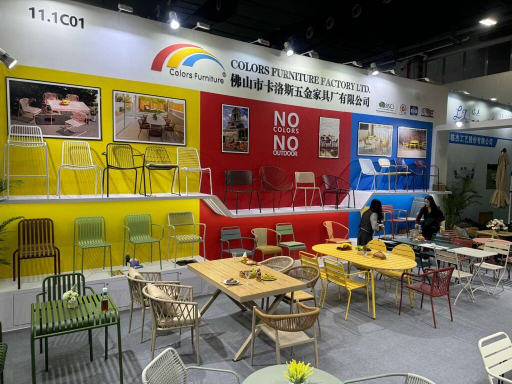 outdoor furniture suppliers in China showroom and sourcing visit