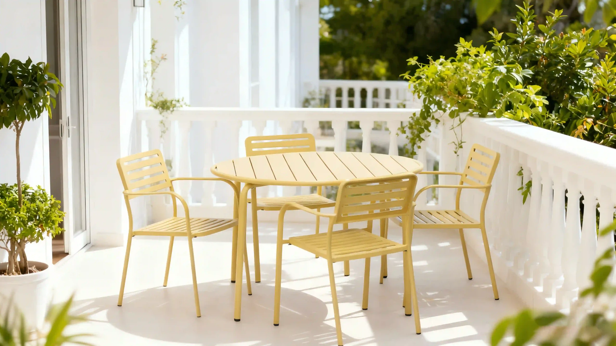 mesa de comedor redonda para exterior