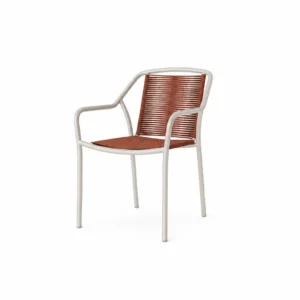 Riva Horizontal Rope Metal Outdoor Dining Armchair