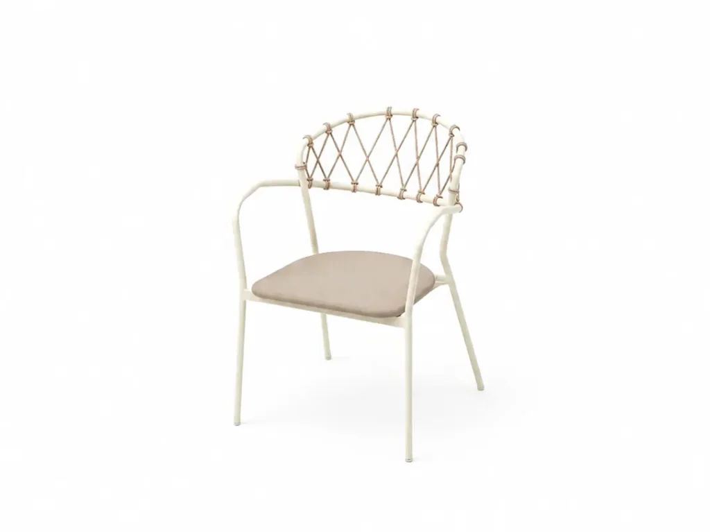 Isla Diamond Rope Metal Outdoor Dining Armchair