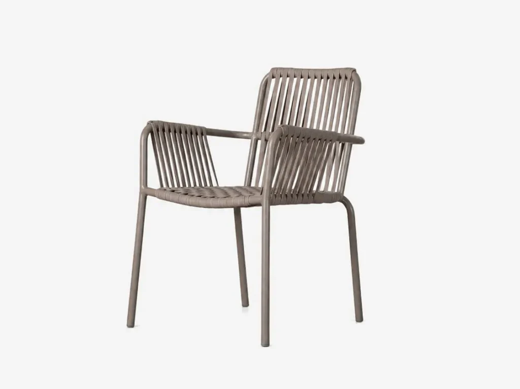 Selene Woven Rope Metal Outdoor Dining Armchair