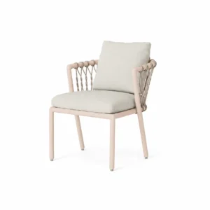 Chaise de salle à manger d'extérieur sans accoudoirs moderne en corde tissée