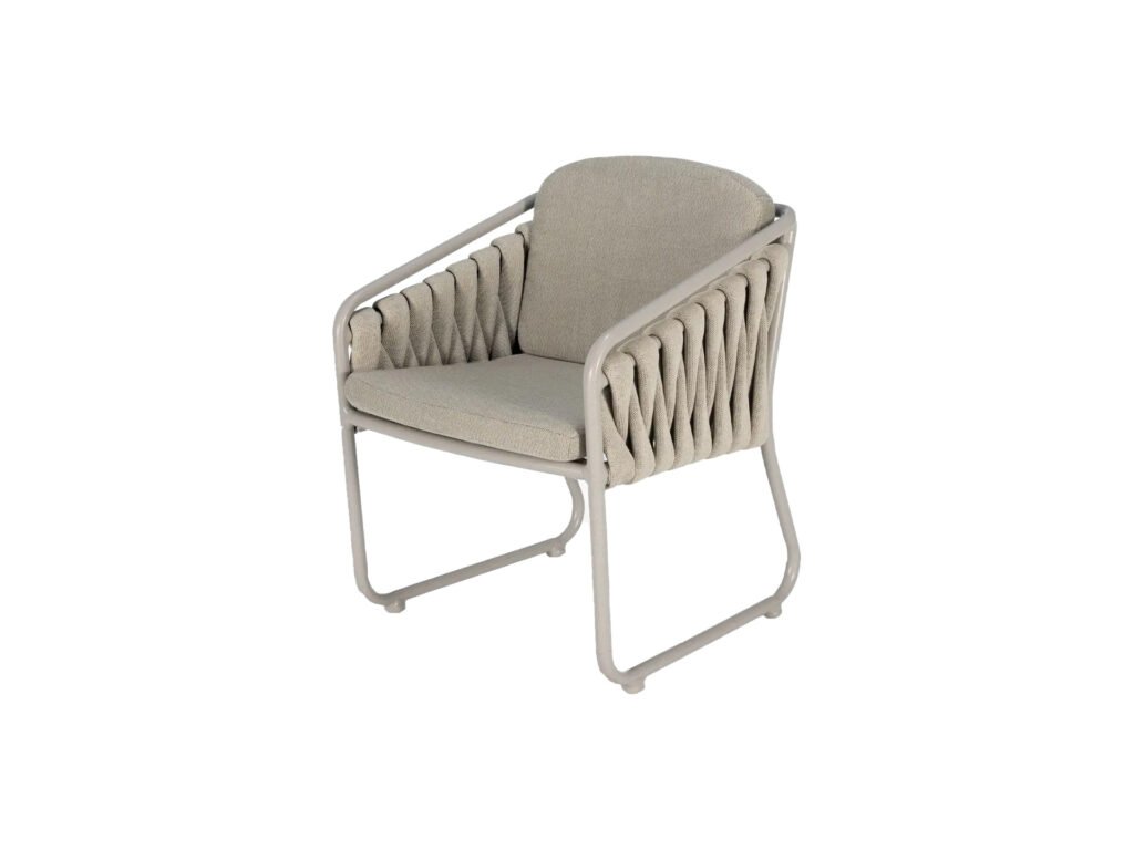 Elara Woven Rope Metal Outdoor Armchair