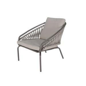 Nerina Woven Rope Metal Outdoor Lounge Armchair