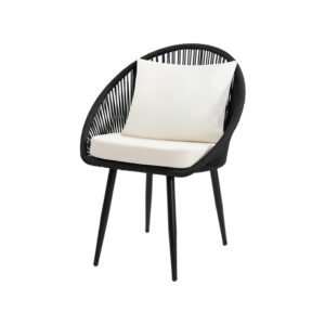 Noira Oval Rope Metal Outdoor Dining Armchair