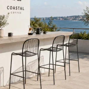 Tabouret de bar extérieur en métal ArcLine
