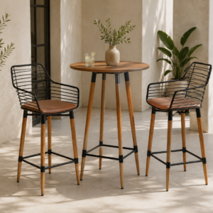 Tabouret de bar d'extérieur en fil métallique Rivaro