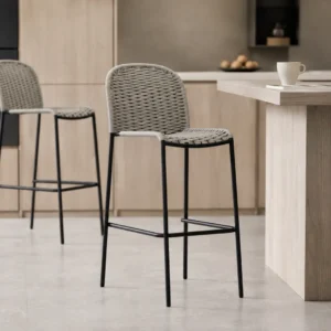 Tabouret de bar d'extérieur en corde tressée Selora